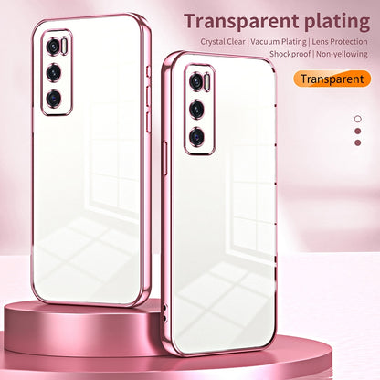 vivo Y70 Transparent Fine Hole Phone Case - Crystal Clear Vacuum Plating, Anti-Fingerprint, Shock-Absorbing TPU Frame