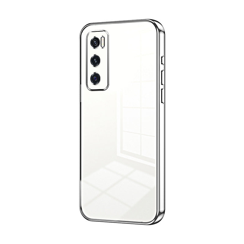 vivo V20 SE Transparent Fine Hole Phone Case - Crystal Clear Vacuum Plating, Anti-Fingerprint, Shock-Absorbing TPU Frame