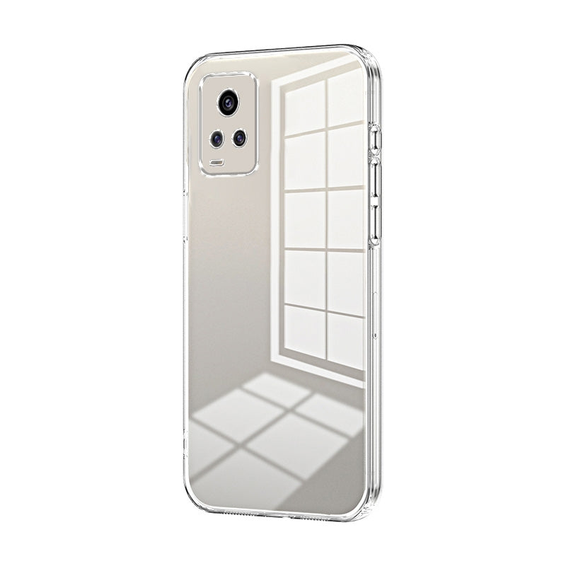 vivo V20 Transparent Fine Hole Phone Case - Crystal Clear Vacuum Plating, Anti-Fingerprint, Shock-Absorbing TPU Frame