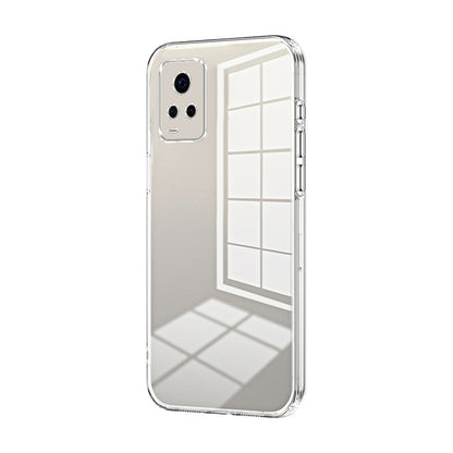 vivo V20 Pro Transparent Fine Hole Phone Case - Crystal Clear Vacuum Plating, Anti-Fingerprint, Shock-Absorbing TPU Frame