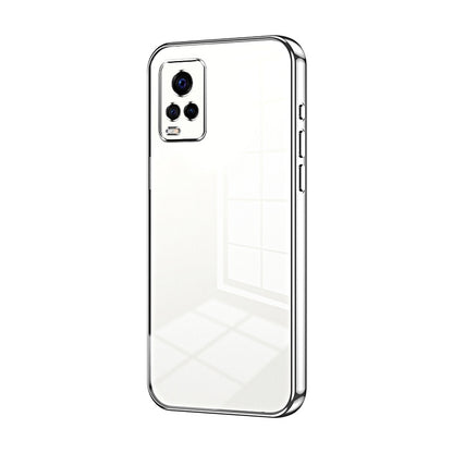 vivo V20 Pro Transparent Fine Hole Phone Case - Crystal Clear Vacuum Plating, Anti-Fingerprint, Shock-Absorbing TPU Frame