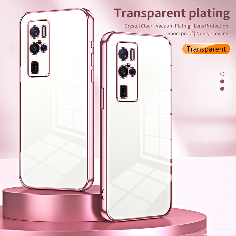 vivo X50 Pro+ Transparent Fine Hole Phone Case - Crystal Clear Vacuum Plating, Anti-Fingerprint, Shock-Absorbing TPU Frame