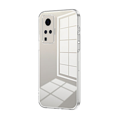 vivo X50 Pro Transparent Fine Hole Phone Case - Crystal Clear Vacuum Plating, Anti-Fingerprint, Shock-Absorbing TPU Frame