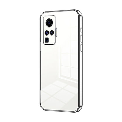 vivo X50 Pro Transparent Fine Hole Phone Case - Crystal Clear Vacuum Plating, Anti-Fingerprint, Shock-Absorbing TPU Frame