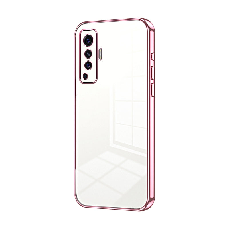 vivo X50 Transparent Fine Hole Phone Case - Crystal Clear Vacuum Plating, Anti-Fingerprint, Shock-Absorbing TPU Frame
