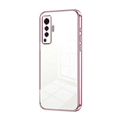 vivo X50 Transparent Fine Hole Phone Case - Crystal Clear Vacuum Plating, Anti-Fingerprint, Shock-Absorbing TPU Frame