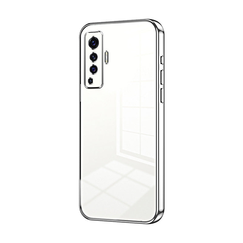 vivo X50 Transparent Fine Hole Phone Case - Crystal Clear Vacuum Plating, Anti-Fingerprint, Shock-Absorbing TPU Frame