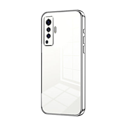 vivo X50 Transparent Fine Hole Phone Case - Crystal Clear Vacuum Plating, Anti-Fingerprint, Shock-Absorbing TPU Frame