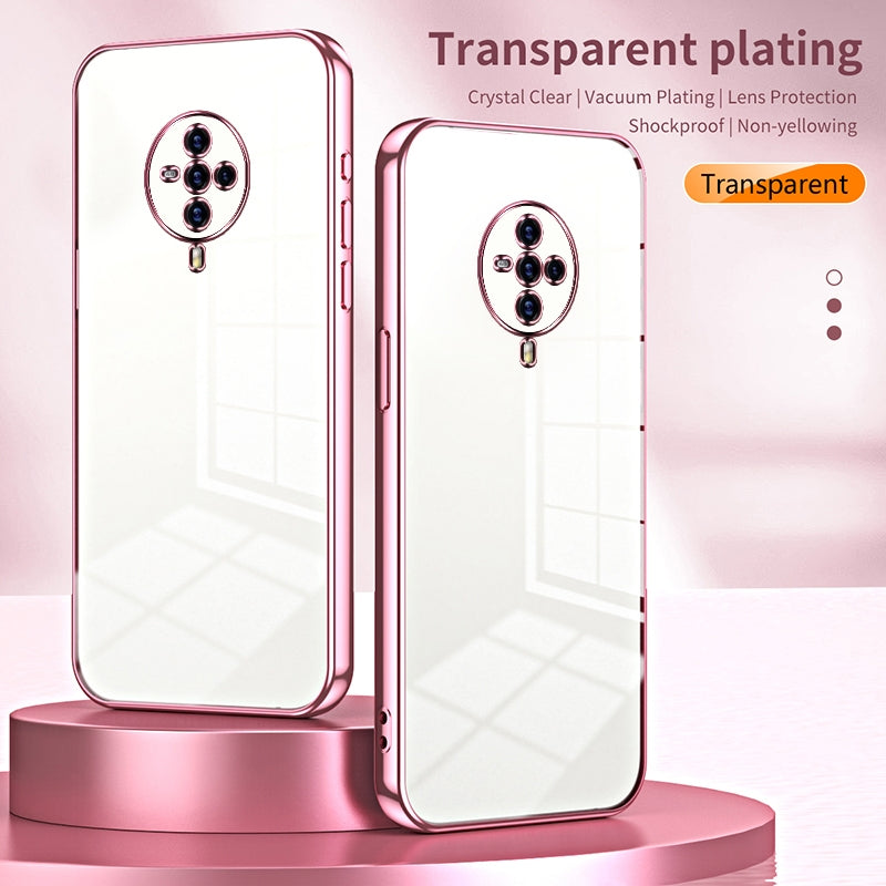 vivo S6 Transparent Fine Hole Phone Case - Crystal Clear Vacuum Plating, Anti-Fingerprint, Shock-Absorbing TPU Frame