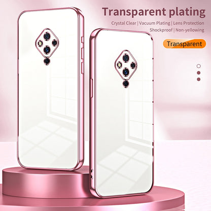 vivo S5 Transparent Fine Hole Phone Case - Crystal Clear Vacuum Plating, Anti-Fingerprint, Shock-Absorbing TPU Frame