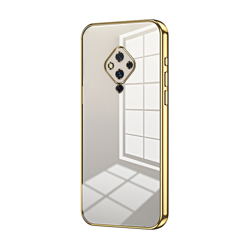 vivo S5 Transparent Fine Hole Phone Case - Crystal Clear Vacuum Plating, Anti-Fingerprint, Shock-Absorbing TPU Frame