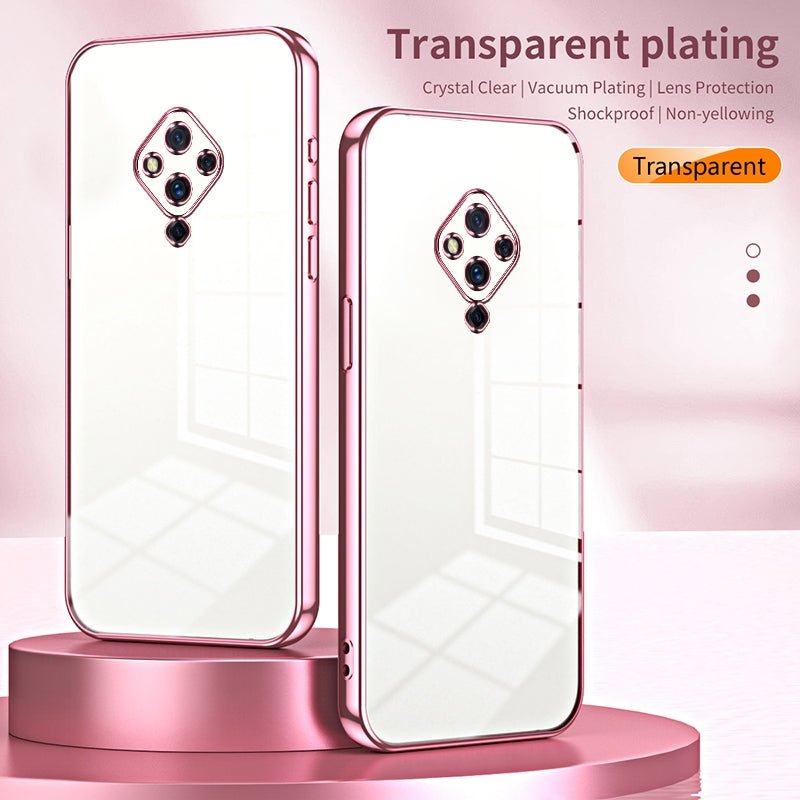 vivo S5 Transparent Fine Hole Phone Case - Crystal Clear Vacuum Plating, Anti-Fingerprint, Shock-Absorbing TPU Frame