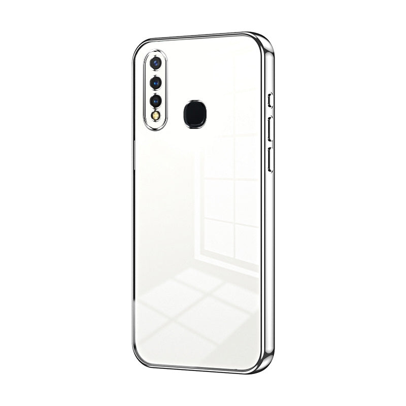 vivo Y5s Transparent Fine Hole Phone Case - Crystal Clear Vacuum Plating, Anti-Fingerprint, Shock-Absorbing TPU Frame