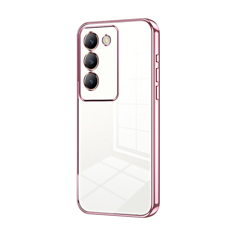 vivo V30 SE Transparent Fine Hole Phone Case - Crystal Clear Vacuum Plating, Anti-Fingerprint, Shock-Absorbing TPU Frame