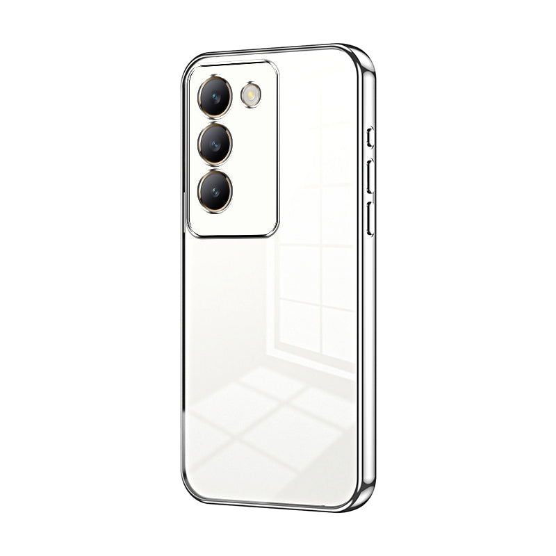 vivo V30 SE Transparent Fine Hole Phone Case - Crystal Clear Vacuum Plating, Anti-Fingerprint, Shock-Absorbing TPU Frame