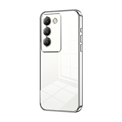 vivo V30 SE Transparent Fine Hole Phone Case - Crystal Clear Vacuum Plating, Anti-Fingerprint, Shock-Absorbing TPU Frame