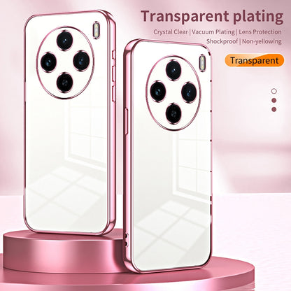 vivo X100s Transparent Fine Hole Phone Case - Crystal Clear Vacuum Plating, Anti-Fingerprint, Shock-Absorbing TPU Frame