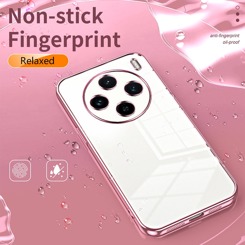 vivo X100s Transparent Fine Hole Phone Case - Crystal Clear Vacuum Plating, Anti-Fingerprint, Shock-Absorbing TPU Frame