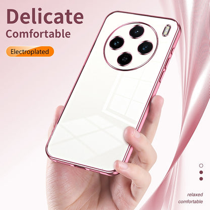 vivo X100s Transparent Fine Hole Phone Case - Crystal Clear Vacuum Plating, Anti-Fingerprint, Shock-Absorbing TPU Frame
