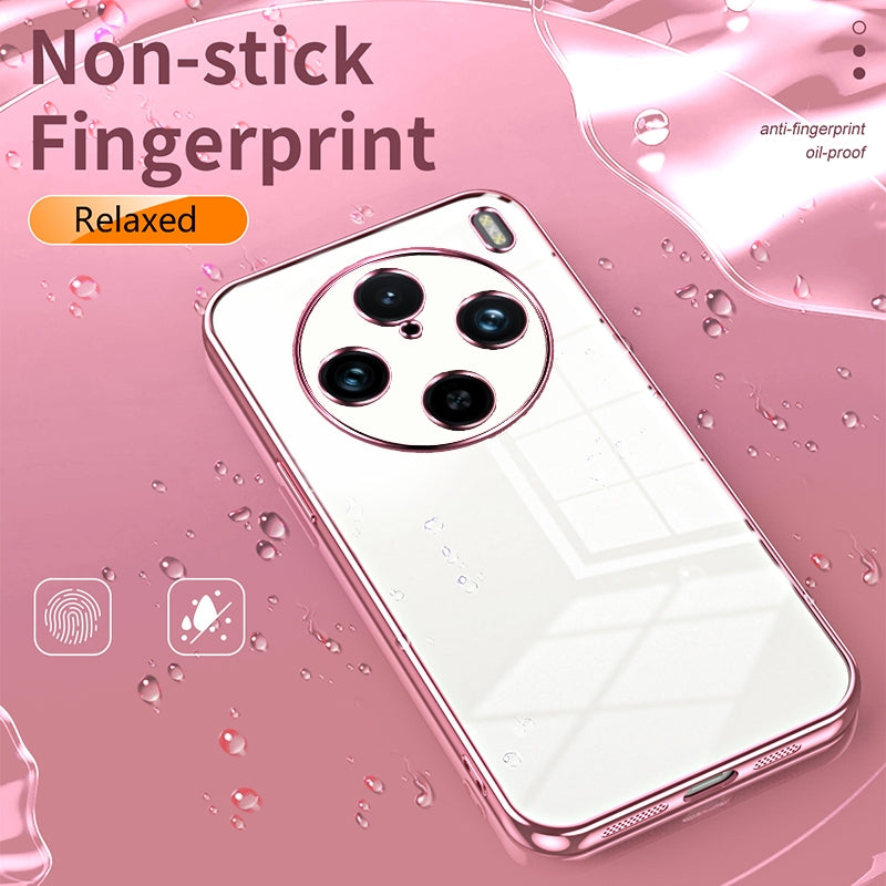 vivo X100s Pro Transparent Fine Hole Phone Case - Crystal Clear Vacuum Plating, Anti-Fingerprint, Shock-Absorbing TPU Frame