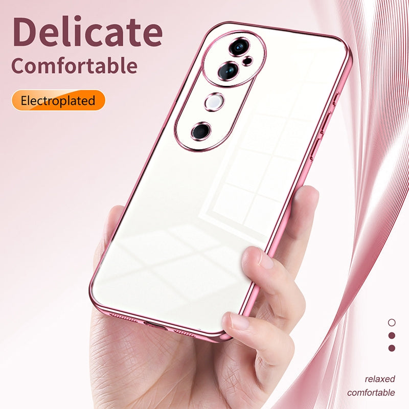 vivo S19 Transparent Fine Hole Phone Case - Crystal Clear Vacuum Plating, Anti-Fingerprint, Shock-Absorbing TPU Frame
