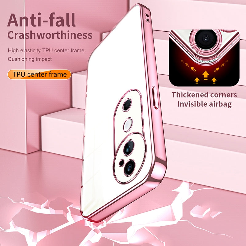 vivo S19 Transparent Fine Hole Phone Case - Crystal Clear Vacuum Plating, Anti-Fingerprint, Shock-Absorbing TPU Frame