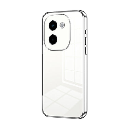 vivo Y200 Transparent Fine Hole Phone Case - Crystal Clear Vacuum Plating, Anti-Fingerprint, Shock-Absorbing TPU Frame