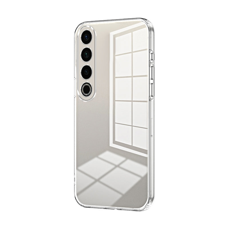 Meizu 20 Pro Transparent Fine Hole Phone Case - Crystal Clear Vacuum Plating, Anti-Fingerprint, Shock-Absorbing TPU Frame