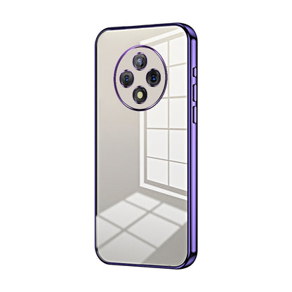 U-Magic Enjoy 50 Plus Transparent Fine Hole Phone Case - Crystal Clear Vacuum Plating, Anti-Fingerprint, Shock-Absorbing TPU Frame