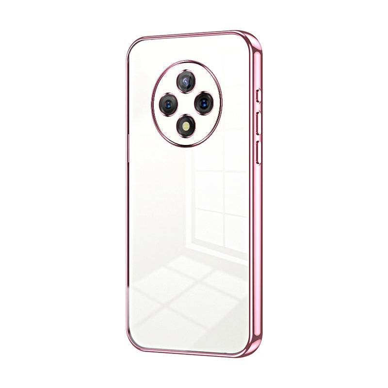 U-Magic Enjoy 50 Plus Transparent Fine Hole Phone Case - Crystal Clear Vacuum Plating, Anti-Fingerprint, Shock-Absorbing TPU Frame
