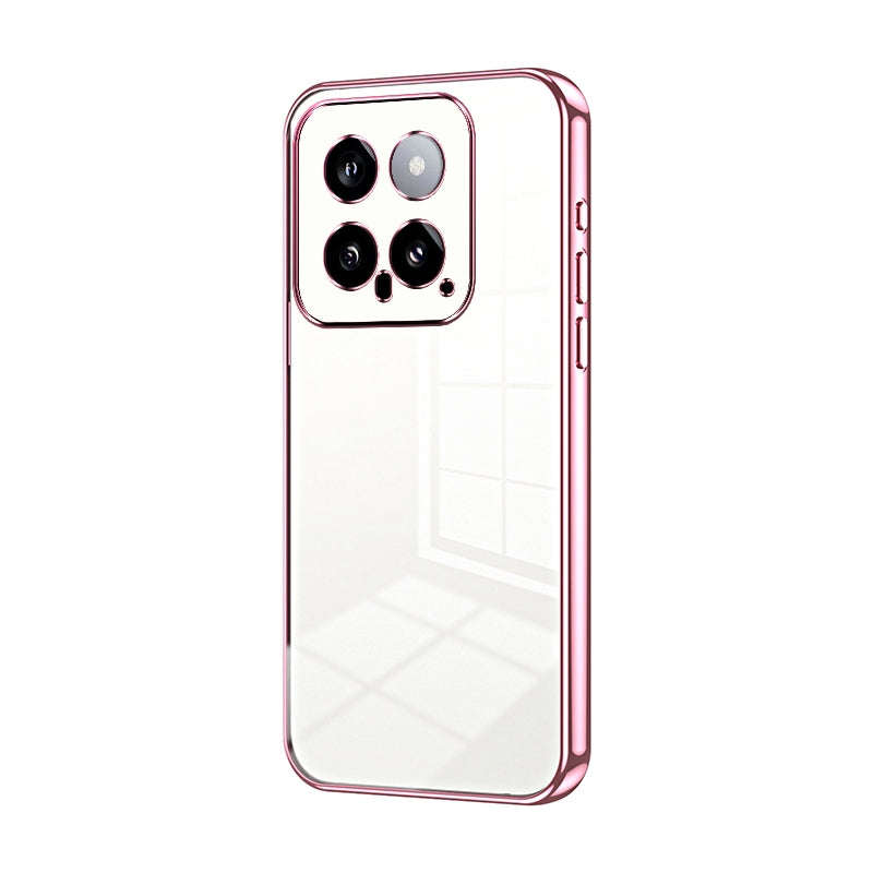 Xiaomi 14 Transparent Fine Hole Phone Case - Crystal Clear Vacuum Plating, Anti-Fingerprint, Shock-Absorbing TPU Frame
