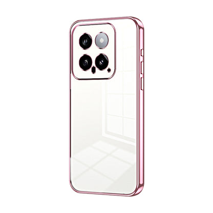 Xiaomi 14 Transparent Fine Hole Phone Case - Crystal Clear Vacuum Plating, Anti-Fingerprint, Shock-Absorbing TPU Frame