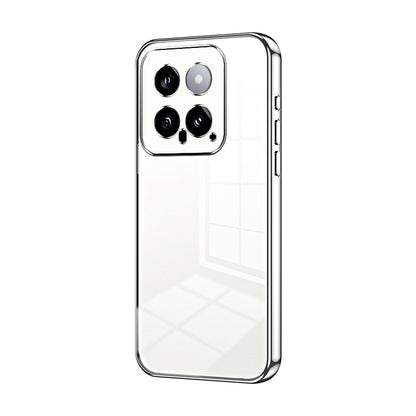 Xiaomi 14 Transparent Fine Hole Phone Case - Crystal Clear Vacuum Plating, Anti-Fingerprint, Shock-Absorbing TPU Frame