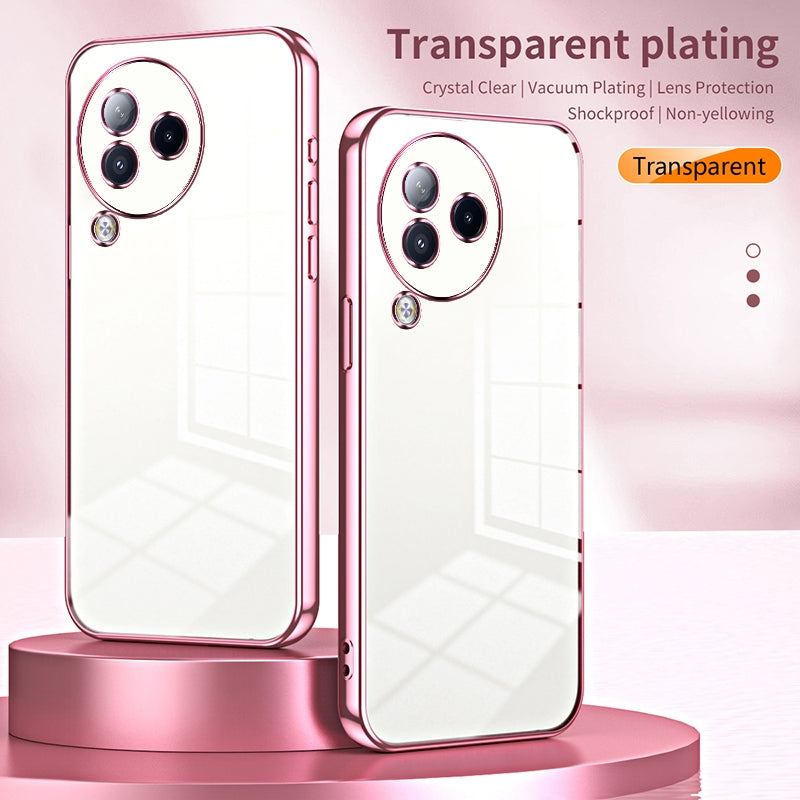 Xiaomi Civi 3 Transparent Fine Hole Phone Case - Crystal Clear Vacuum Plating, Anti-Fingerprint, Shock-Absorbing TPU Frame