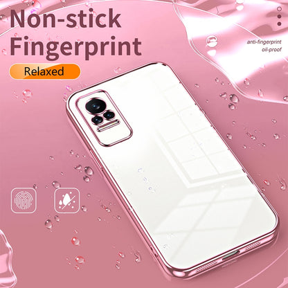 Xiaomi Civi 1S Transparent Fine Hole Phone Case - Crystal Clear Vacuum Plating, Anti-Fingerprint, Shock-Absorbing TPU Frame