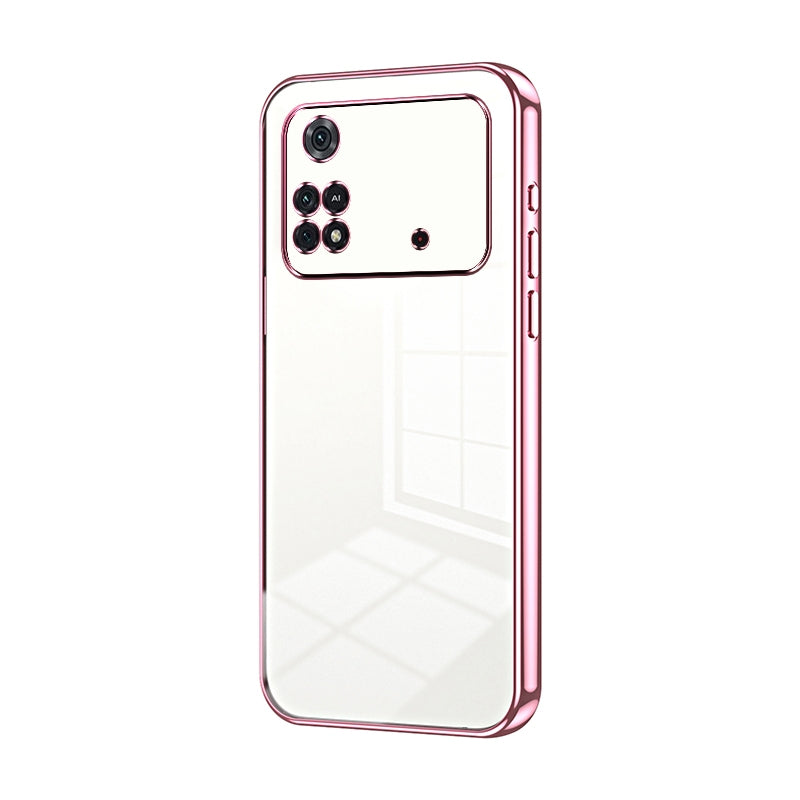 Xiaomi Poco M4 Pro Transparent Fine Hole Phone Case - Crystal Clear Vacuum Plating, Anti-Fingerprint, Shock-Absorbing TPU Frame