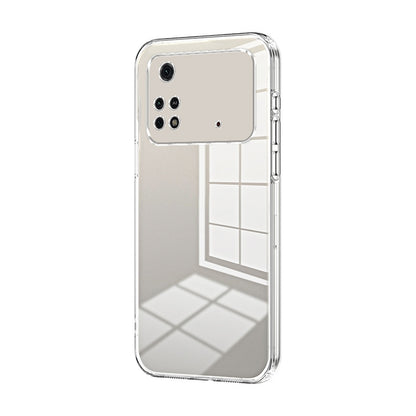 Xiaomi Poco M4 Pro Transparent Fine Hole Phone Case - Crystal Clear Vacuum Plating, Anti-Fingerprint, Shock-Absorbing TPU Frame