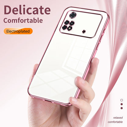 Xiaomi Poco M4 Pro Transparent Fine Hole Phone Case - Crystal Clear Vacuum Plating, Anti-Fingerprint, Shock-Absorbing TPU Frame