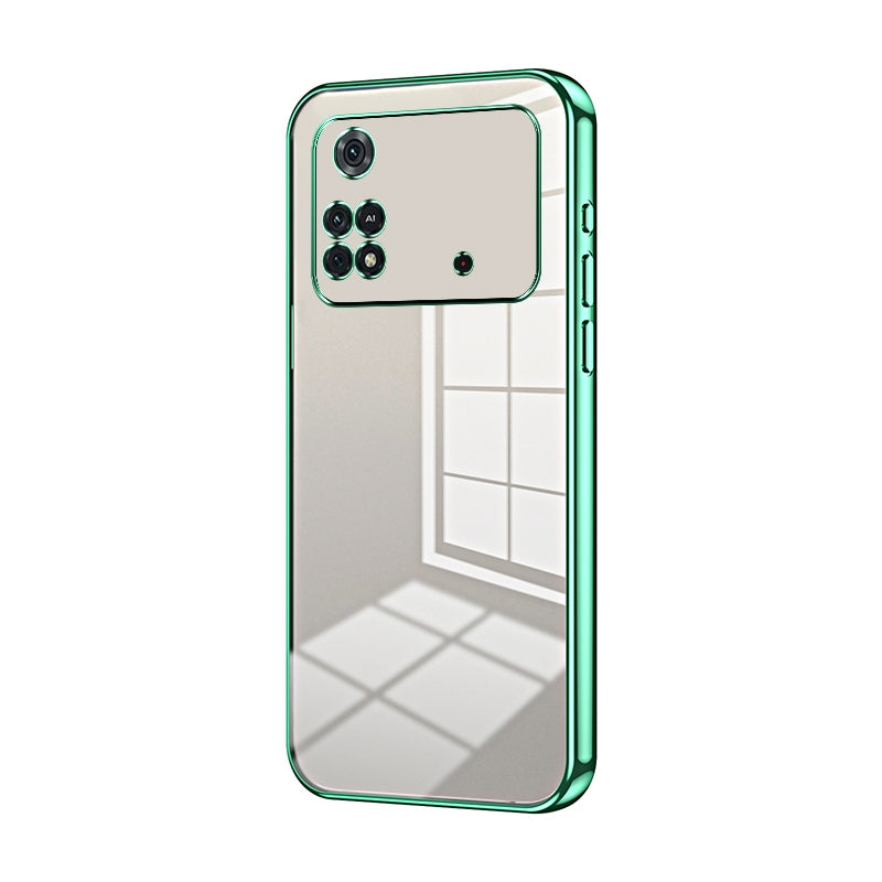 Xiaomi Poco M4 Pro Transparent Fine Hole Phone Case - Crystal Clear Vacuum Plating, Anti-Fingerprint, Shock-Absorbing TPU Frame