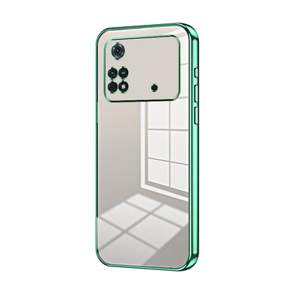 Xiaomi Poco M4 Pro Transparent Fine Hole Phone Case - Crystal Clear Vacuum Plating, Anti-Fingerprint, Shock-Absorbing TPU Frame