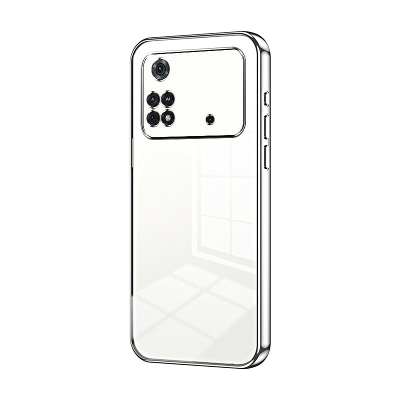 Xiaomi Poco M4 Pro Transparent Fine Hole Phone Case - Crystal Clear Vacuum Plating, Anti-Fingerprint, Shock-Absorbing TPU Frame