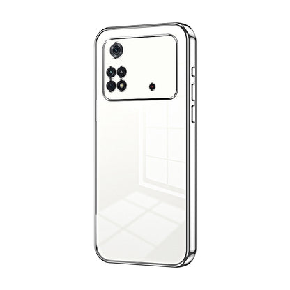 Xiaomi Poco M4 Pro Transparent Fine Hole Phone Case - Crystal Clear Vacuum Plating, Anti-Fingerprint, Shock-Absorbing TPU Frame