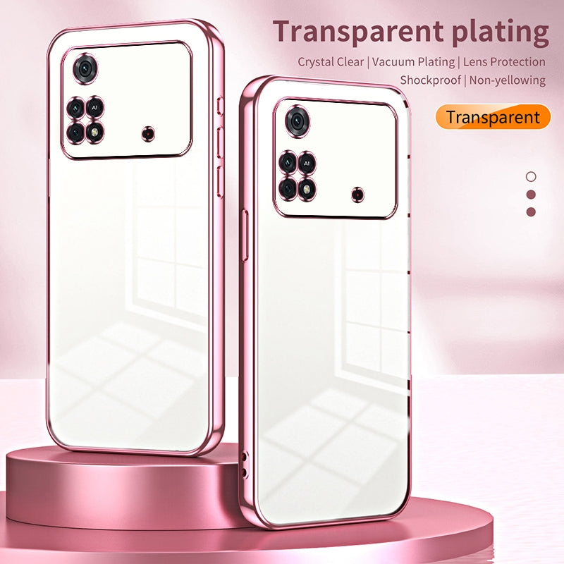 Xiaomi Poco M4 Pro Transparent Fine Hole Phone Case - Crystal Clear Vacuum Plating, Anti-Fingerprint, Shock-Absorbing TPU Frame