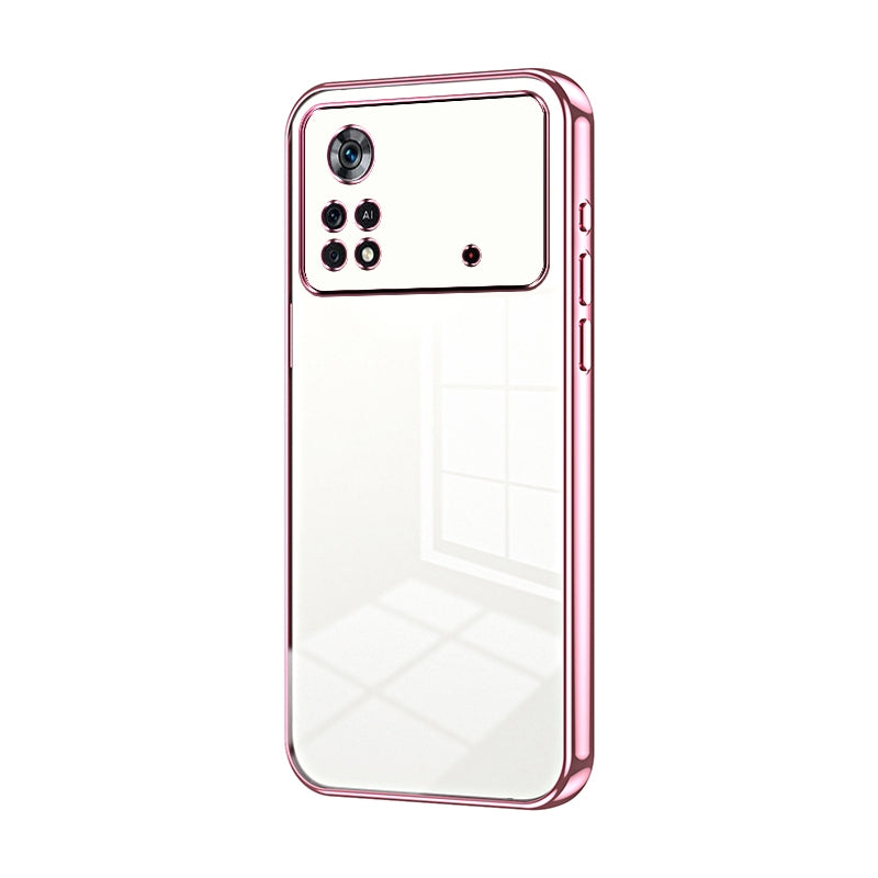 Xiaomi Poco X4 Pro 5G Transparent Fine Hole Phone Case - Crystal Clear Vacuum Plating, Anti-Fingerprint, Shock-Absorbing TPU Frame