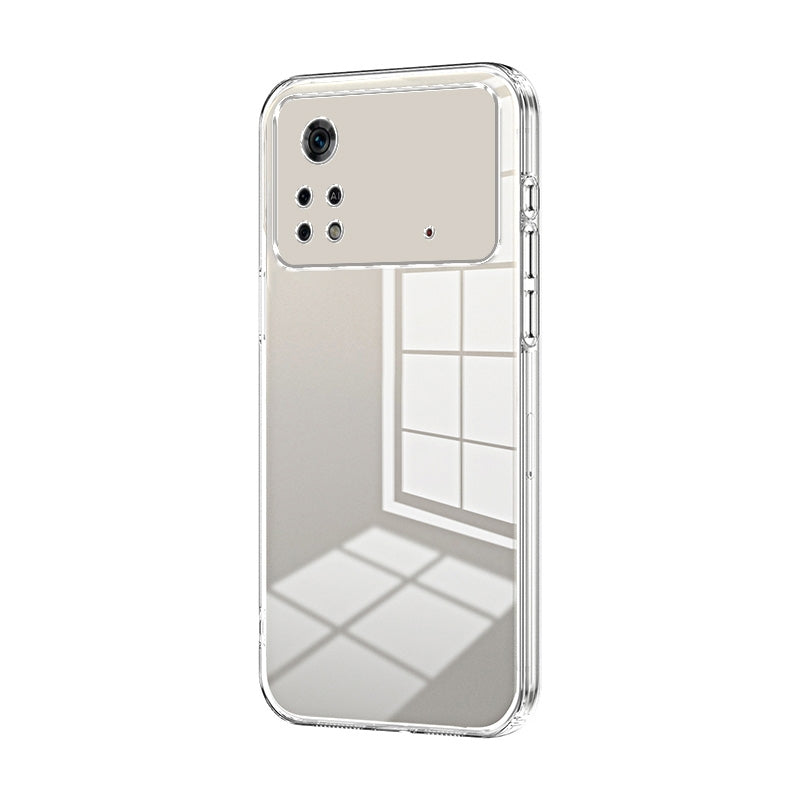 Xiaomi Poco X4 Pro 5G Transparent Fine Hole Phone Case - Crystal Clear Vacuum Plating, Anti-Fingerprint, Shock-Absorbing TPU Frame