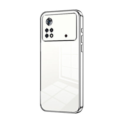 Xiaomi Poco X4 Pro 5G Transparent Fine Hole Phone Case - Crystal Clear Vacuum Plating, Anti-Fingerprint, Shock-Absorbing TPU Frame