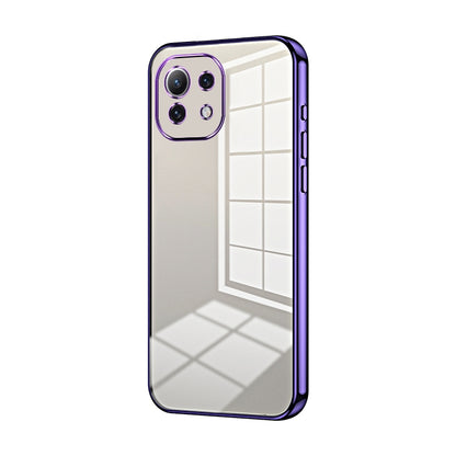 Xiaomi Mi 11 Lite 4G Transparent Fine Hole Phone Case - Crystal Clear Vacuum Plating, Anti-Fingerprint, Shock-Absorbing TPU Frame