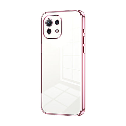 Xiaomi Mi 11 Lite 4G Transparent Fine Hole Phone Case - Crystal Clear Vacuum Plating, Anti-Fingerprint, Shock-Absorbing TPU Frame