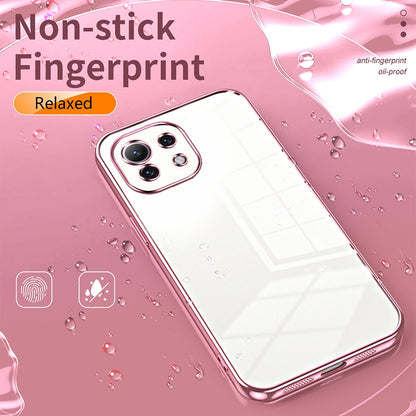 Xiaomi Mi 11 Lite 5G Transparent Fine Hole Phone Case - Crystal Clear Vacuum Plating, Anti-Fingerprint, Shock-Absorbing TPU Frame