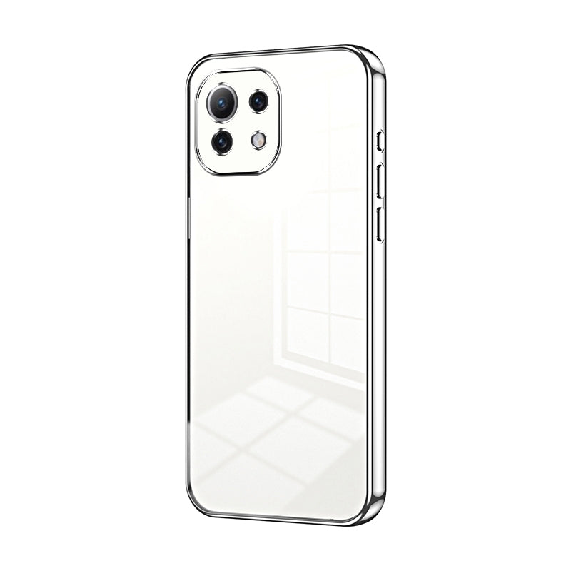 Xiaomi Mi 11 Lite 4G Transparent Fine Hole Phone Case - Crystal Clear Vacuum Plating, Anti-Fingerprint, Shock-Absorbing TPU Frame